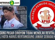 Pedagang Pasar Ciroyom Tidak Menolak Revitalisasi, Wali Kota Harus Bertanggung Jawab sebagai KPM