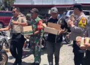 Polsek Maesan Gandeng TNI dan SPBU Berbagi Minuman Teh Segar Untuk Pengantri BBM