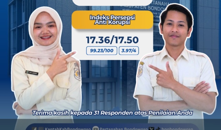 Kantah Bondowoso Sampaikan Hasil Survei IKM dan IPK Periode Agustus 2026