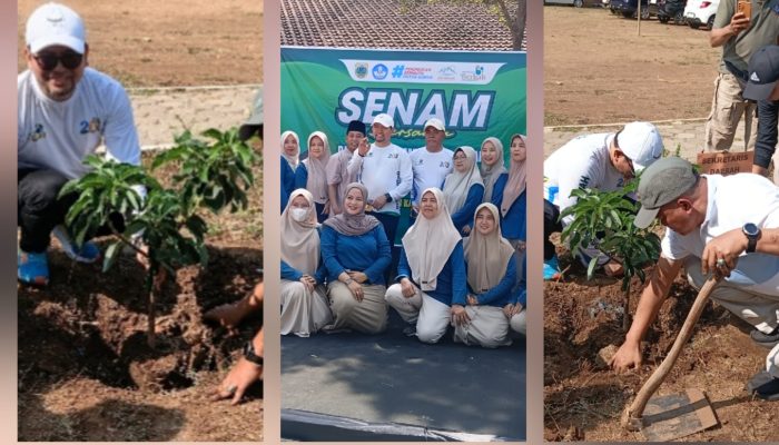 Sinergi Membangun Karakter Bangsa, Pemkab Bondowoso Gelar Senam Bersama dan Penanaman Pohon Buah di SMPN 1 Tegalampel