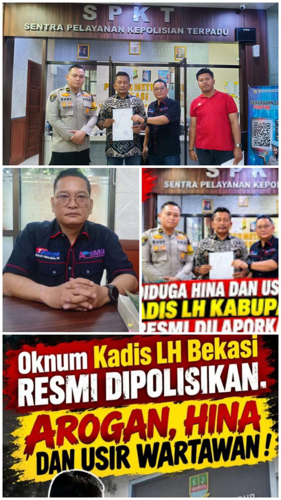 Buntut Dugaan Penghinaan Wartawan, Kadis LH Bekasi Berurusan dengan Polisi, Aksi Damai Tetap Digelar