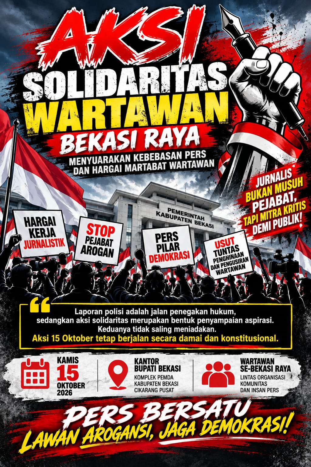 Aksi Damai 15 Oktober 2026: Tiga Tuntutan Tegas untuk Pemerintah Kabupaten Bekasi, Proses Hukum Harus Dikawal Sampai Tuntas
