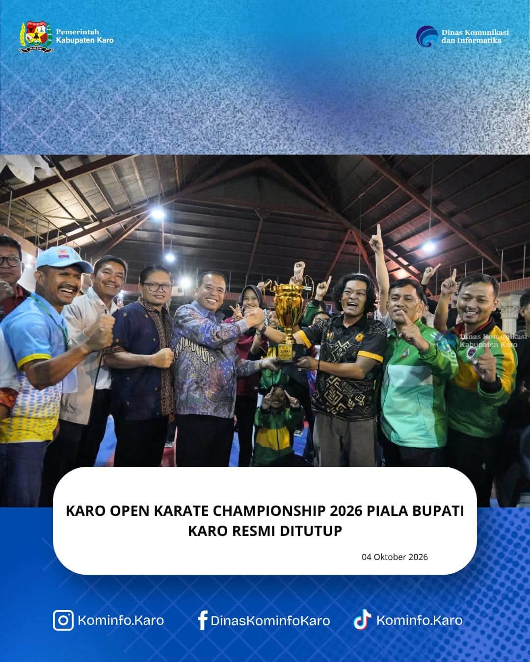 Karo Open Karate Championship 2026 Piala Bupati Karo Resmi Ditutup