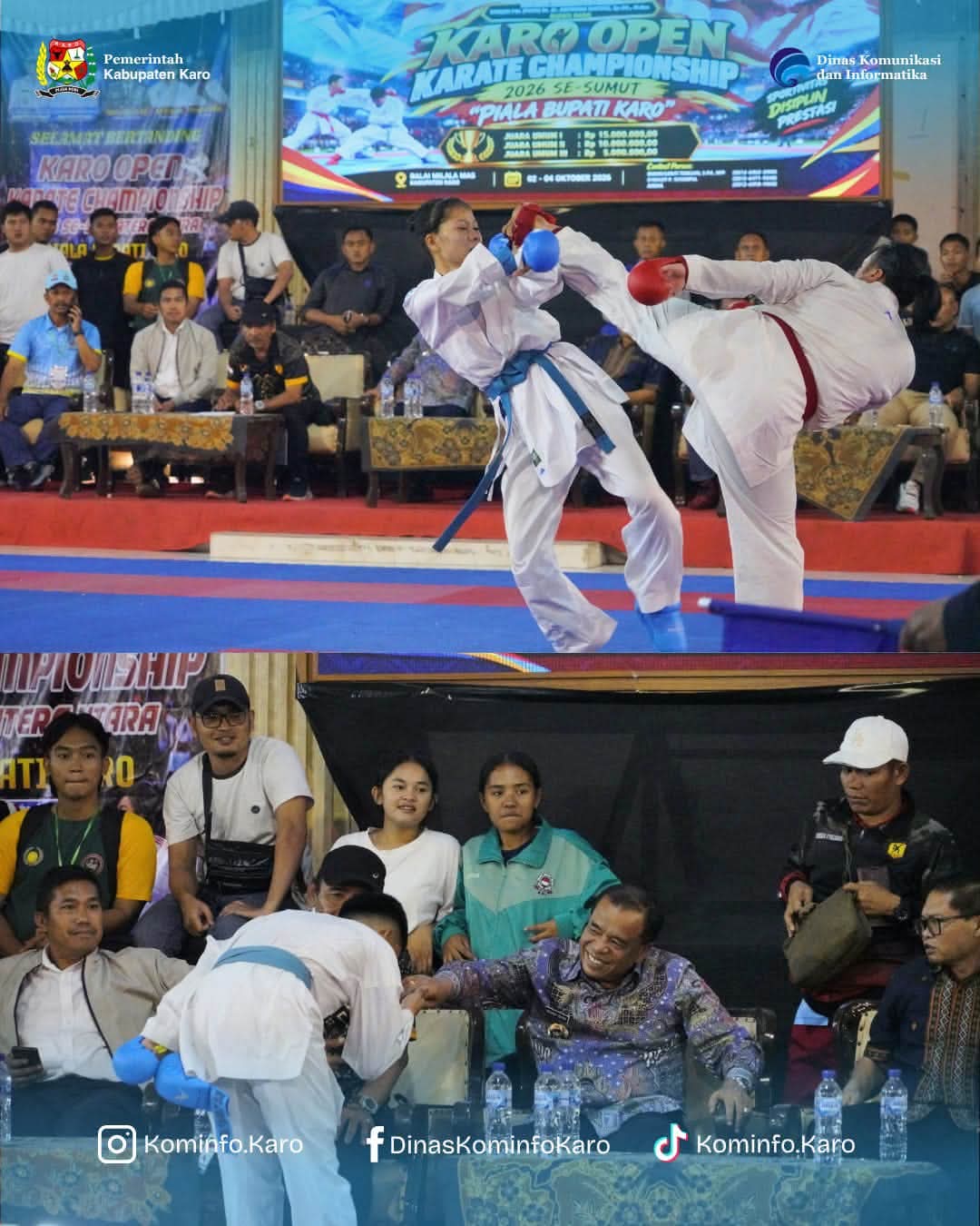 Karo Open Karate Championship 2026 Piala Bupati Karo Resmi Ditutup