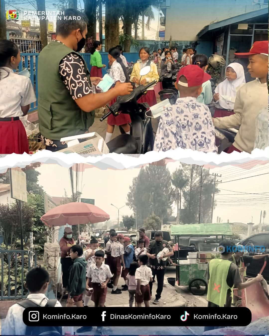 Pemkab Karo Bagikan Masker Gratis untuk Warga dan Anak-Anak di Kabanjahe
