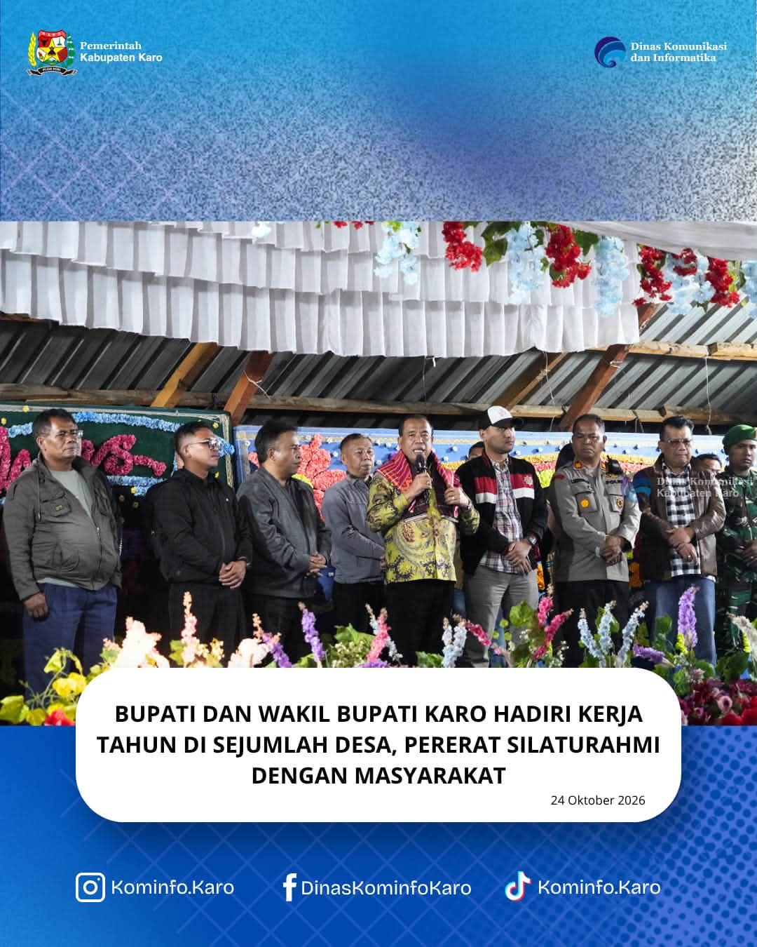 Bupati dan Wakil Bupati Karo Hadiri Kerja Tahun di Sejumlah Desa, Pererat Silaturahmi dengan Masyarakat