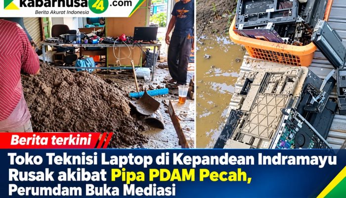 Toko Teknisi Laptop di Kepandean Indramayu Rusak akibat Pipa PDAM Pecah, Perumdam Buka Mediasi