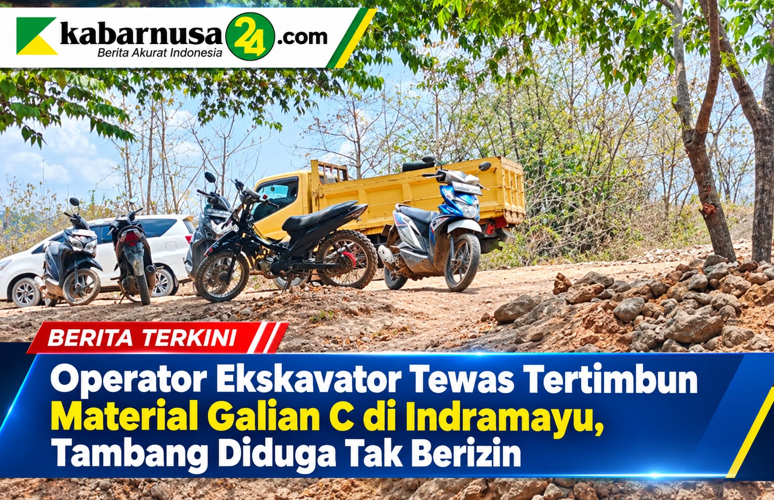 Operator Ekskavator Tewas Tertimbun Material Galian C di Indramayu, Tambang Diduga Tak Berizin