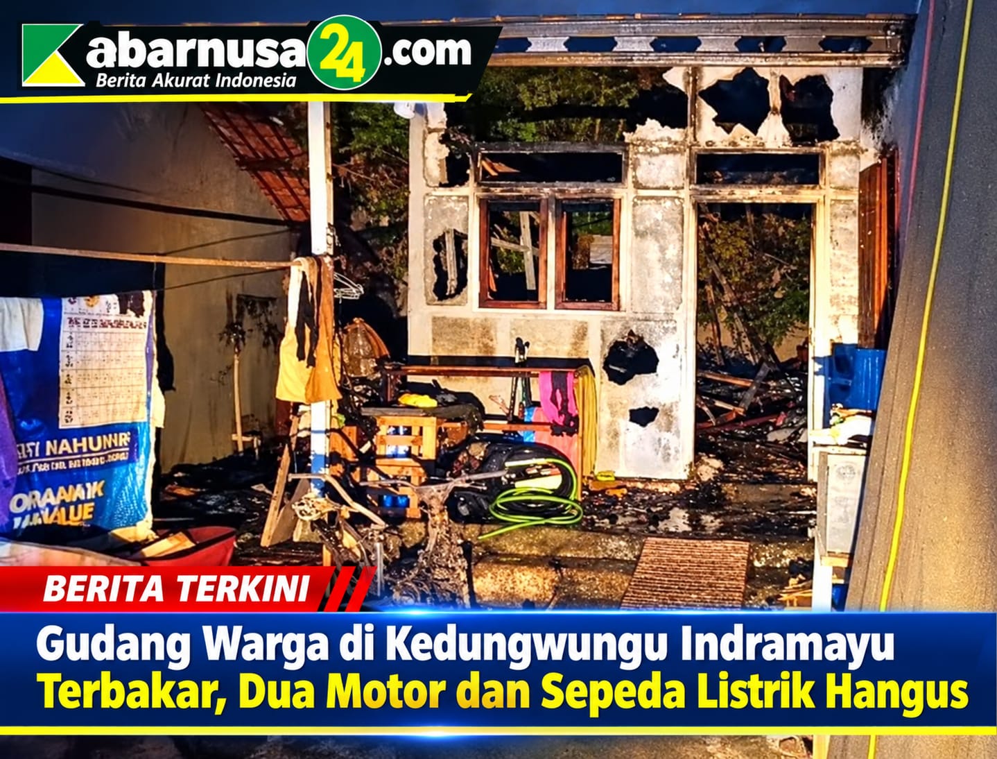 Gudang Warga di Kedungwungu Indramayu Terbakar, Dua Motor dan Sepeda Listrik Hangus
