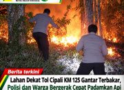 Lahan Dekat Tol Cipali KM 125 Gantar Terbakar, Polisi dan Warga Bergerak Cepat Padamkan Api