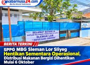 SPPG MBG Sleman Lor Sliyeg Hentikan Sementara Operasional, Distribusi Makanan Bergizi Dihentikan Mulai 6 Oktober
