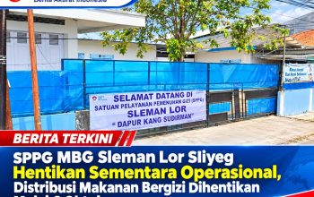SPPG MBG Sleman Lor Sliyeg Hentikan Sementara Operasional, Distribusi Makanan Bergizi Dihentikan Mulai 6 Oktober