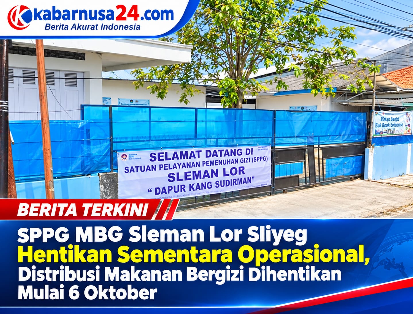 SPPG MBG Sleman Lor Sliyeg Hentikan Sementara Operasional, Distribusi Makanan Bergizi Dihentikan Mulai 6 Oktober