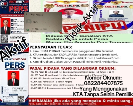 Diduga Catut Nama Wartawan dan KTA, Oknum Mengaku Media Disorot di Rokan Hilir