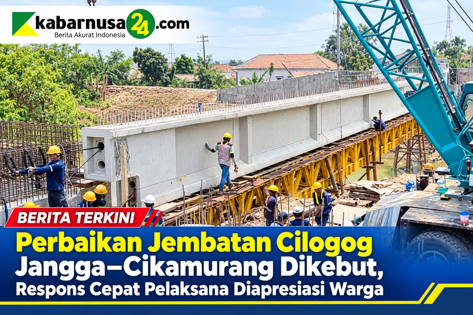 Perbaikan Jembatan Cilogog Jangga–Cikamurang Dikebut, Respons Cepat Pelaksana Diapresiasi Warga