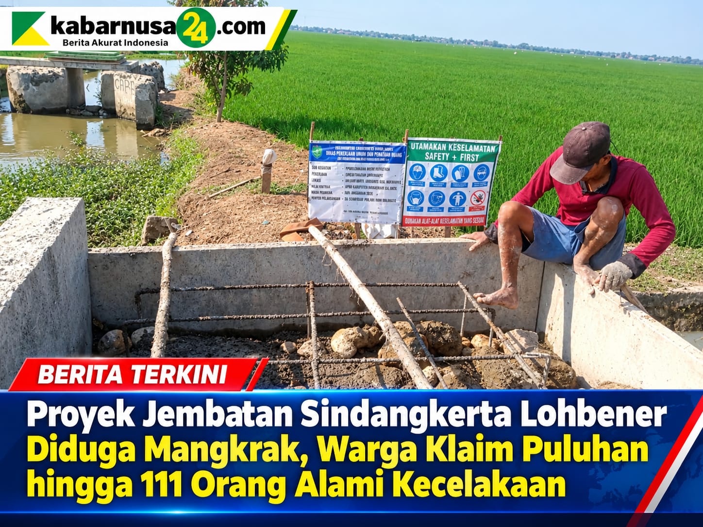 Proyek Jembatan Sindangkerta Lohbener Diduga Mangkrak, Warga Klaim Puluhan hingga 111 Orang Alami Kecelakaan