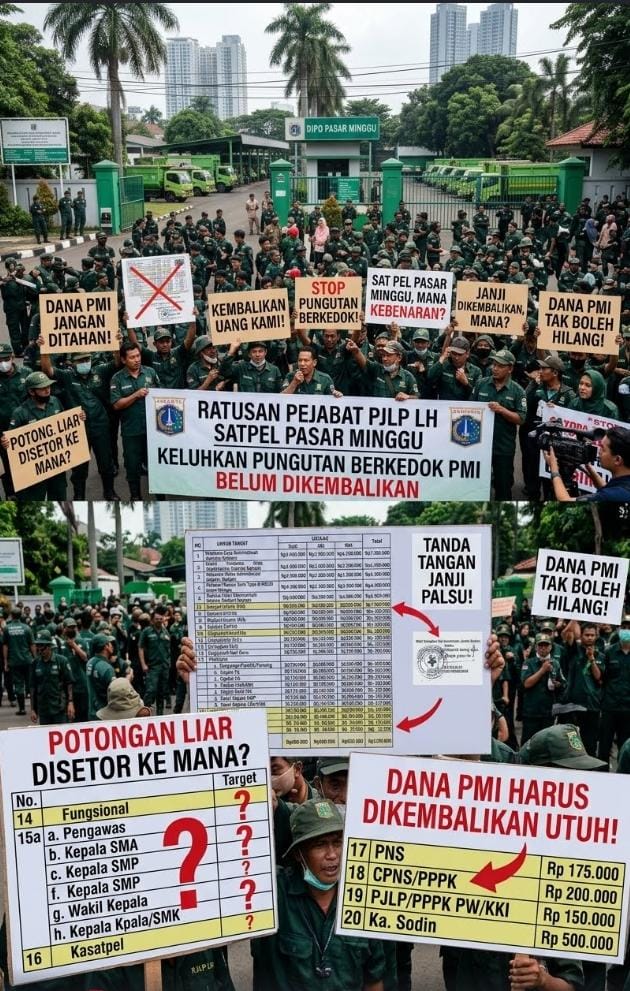 Ratusan PJLP LH Satpel Pasar Minggu Resah, Pungutan Uang PMI Tak Kunjung Dikembalikan