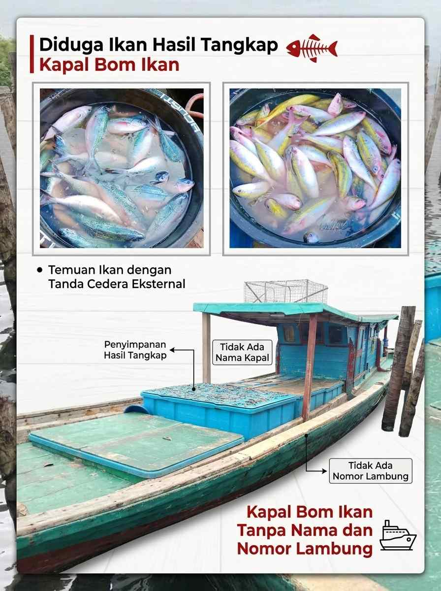 Kapal Diduga Bawa Bom Ikan di Perairan Sibolga, Masyarakat Desak Pemeriksaan