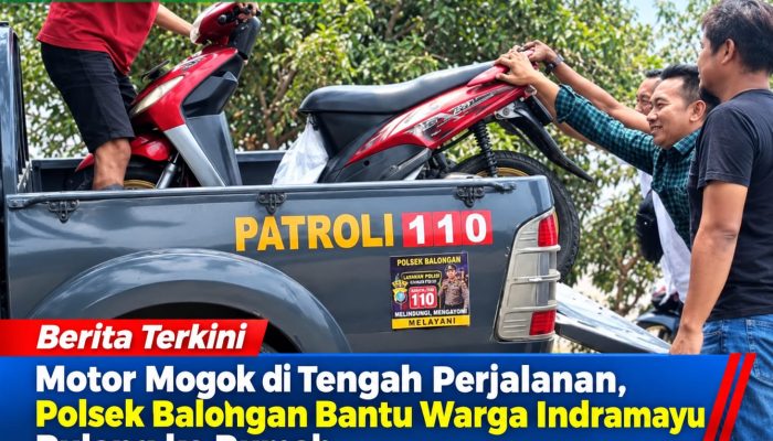 Motor Mogok di Tengah Perjalanan, Polsek Balongan Bantu Warga Indramayu Pulang ke Rumah