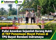 Polisi Amankan Sejumlah Barang Bukti di TKP Penemuan Mayat Petani di TPU Buyut Rendani Indramayu