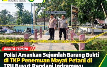 Polisi Amankan Sejumlah Barang Bukti di TKP Penemuan Mayat Petani di TPU Buyut Rendani Indramayu