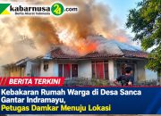 Kebakaran Rumah Warga di Desa Sanca Gantar Indramayu, Petugas Damkar Menuju Lokasi