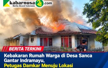 Kebakaran Rumah Warga di Desa Sanca Gantar Indramayu, Petugas Damkar Menuju Lokasi Kebakaran Rumah Warga di Desa Sanca Gantar Indramayu, Petugas Damkar Menuju Lokasi