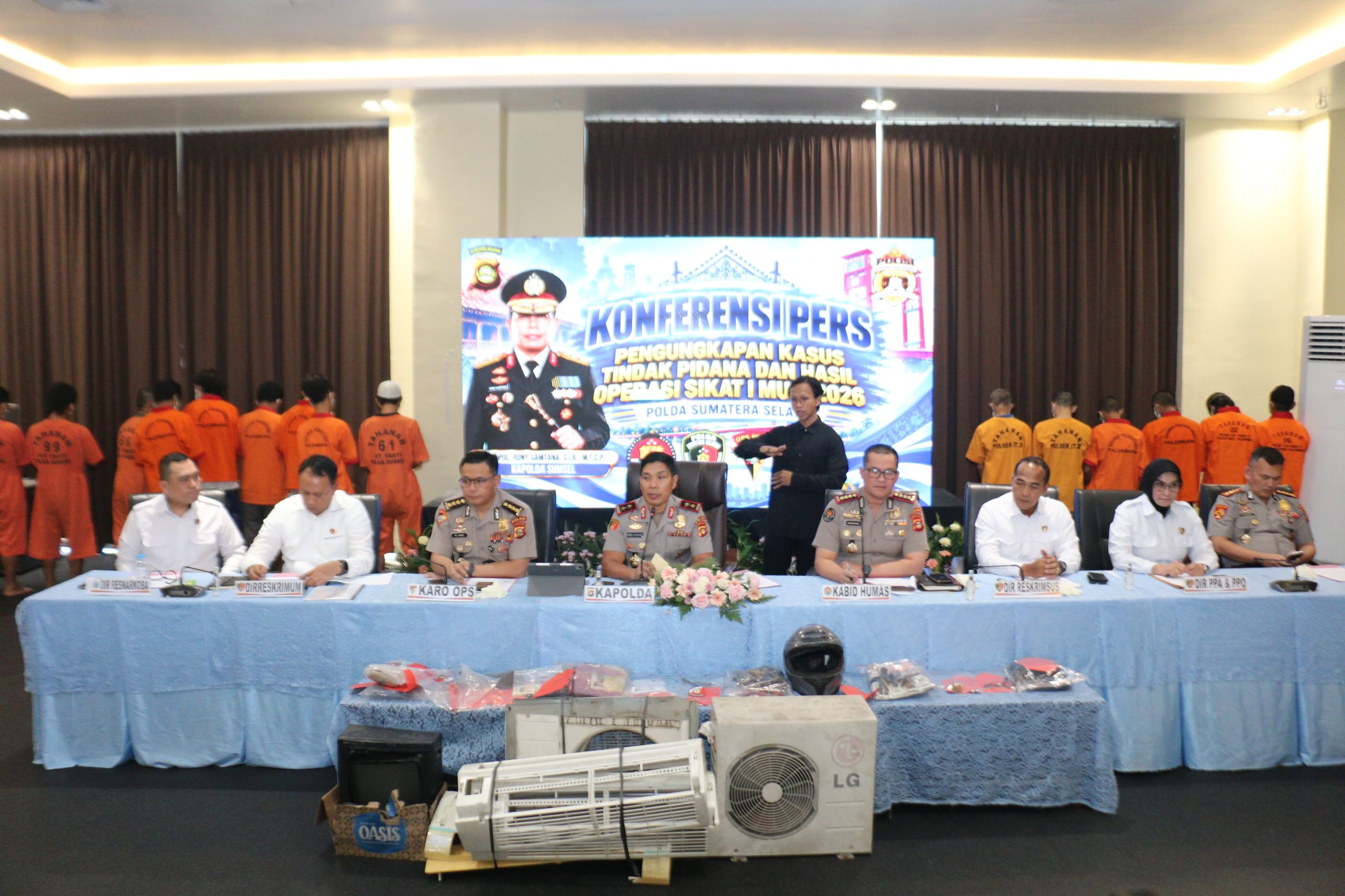 Operasi Sikat I Musi 2026, Polda Sumsel Tindak 1.218 Aksi Premanisme dan Perkuat Kamtibmas