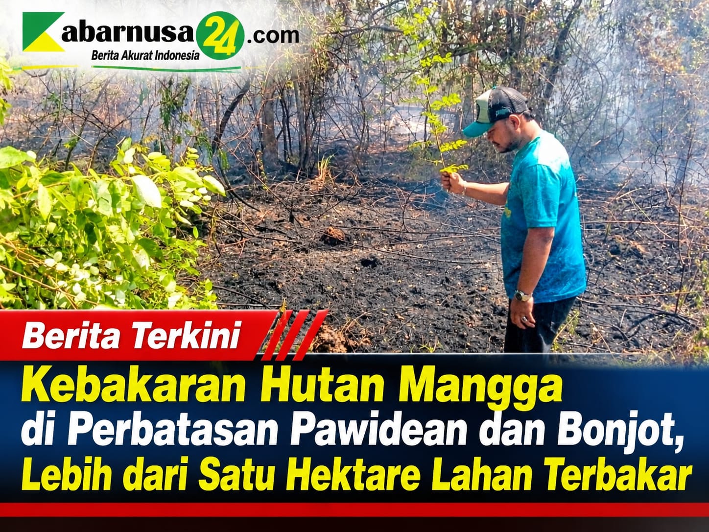 Kebakaran Hutan Mangga di Perbatasan Pawidean dan Bonjot, Lebih dari Satu Hektare Lahan Terbakar