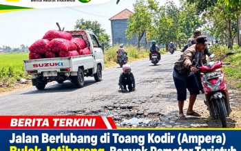Jalan Berlubang di Toang Kodir (Ampera) Bulak Jatibarang, Banyak Pemotor Terjatuh