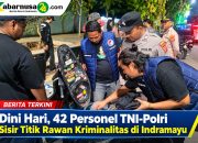 Dini Hari, 42 Personel TNI-Polri Sisir Titik Rawan Kriminalitas di Indramayu