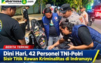 Dini Hari, 42 Personel TNI-Polri Sisir Titik Rawan Kriminalitas di Indramayu