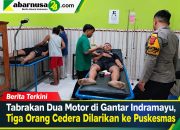 Tabrakan Dua Motor di Gantar Indramayu, Tiga Orang Cedera Dilarikan ke Puskesmas