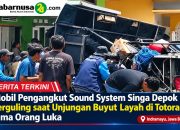 Mobil Pengangkut Sound System Singa Depok Terguling saat Unjungan Buyut Layah di Totoran, Lima Orang Luka