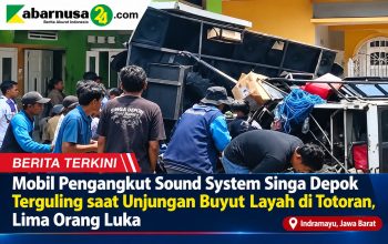 Mobil Pengangkut Sound System Singa Depok Terguling saat Unjungan Buyut Layah di Totoran, Lima Orang Luka