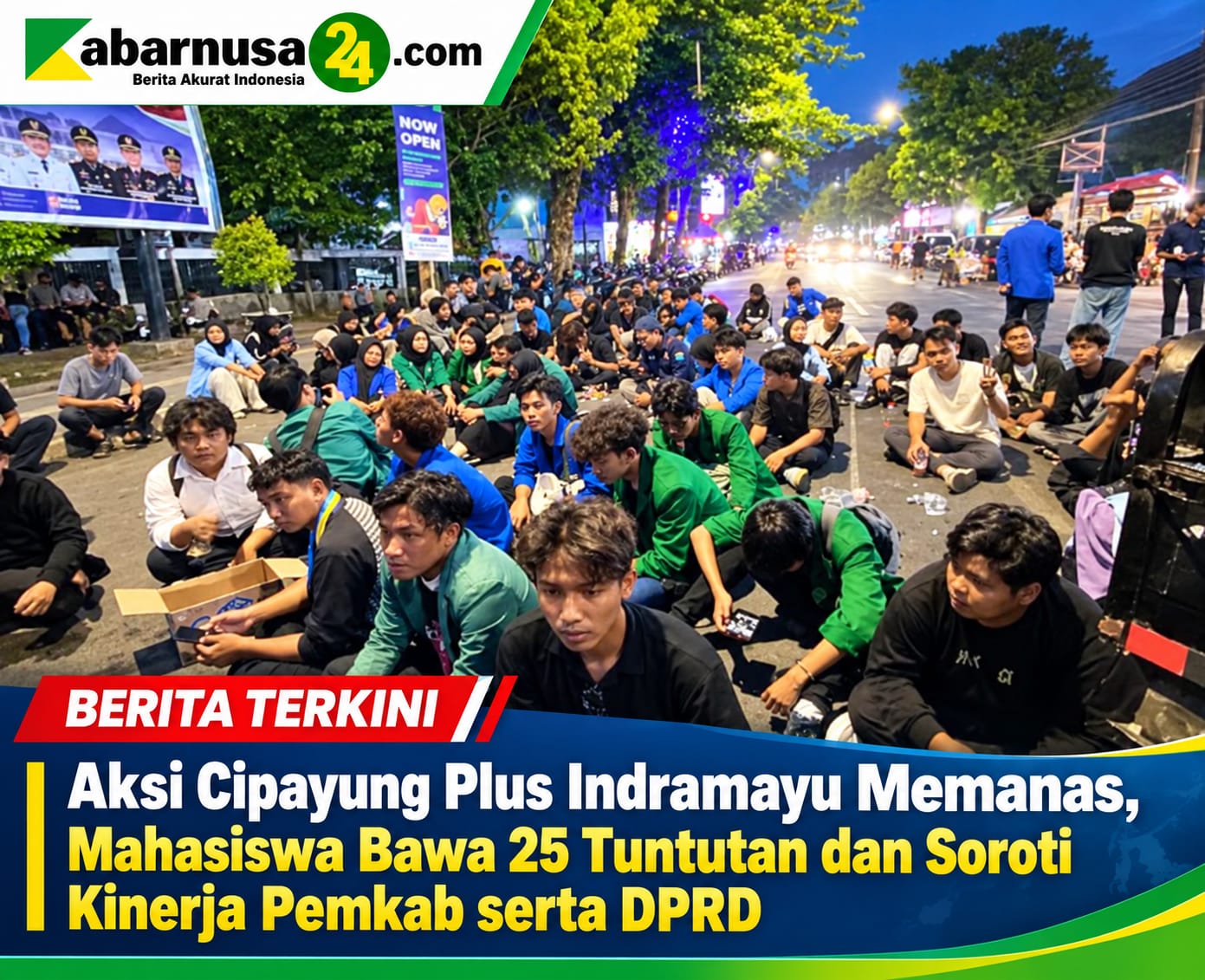 Aksi Cipayung Plus Indramayu Memanas, Mahasiswa Bawa 25 Tuntutan dan Soroti Kinerja Pemkab serta DPRD