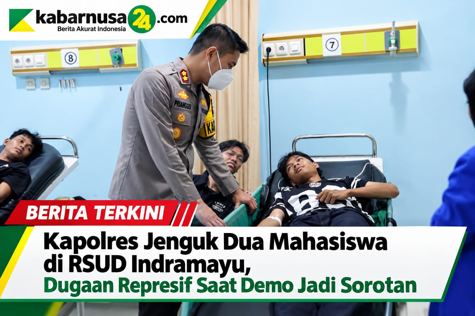 Kapolres Jenguk Dua Mahasiswa di RSUD Indramayu, Dugaan Represif Saat Demo Jadi Sorotan