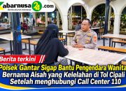 Polsek Gantar Sigap Bantu Pengendara Wanita Bernama Aisah yang Kelelahan di Tol Cipali Setelah menghubungi Call Center 110