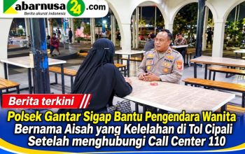 Polsek Gantar Sigap Bantu Pengendara Wanita Bernama Aisah yang Kelelahan di Tol Cipali Setelah menghubungi Call Center 110