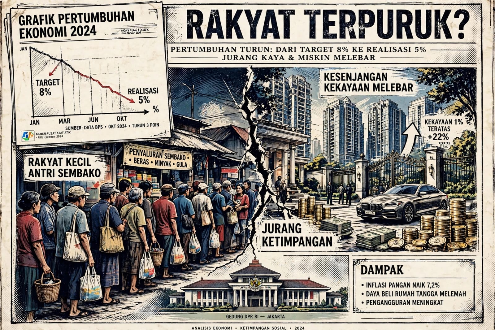 Rincian Kinerja Terburuk Ekonomi di 20 Bulan Prabowo - Wowo Memimpin, Ekonomi Rakyat Terpuruk?