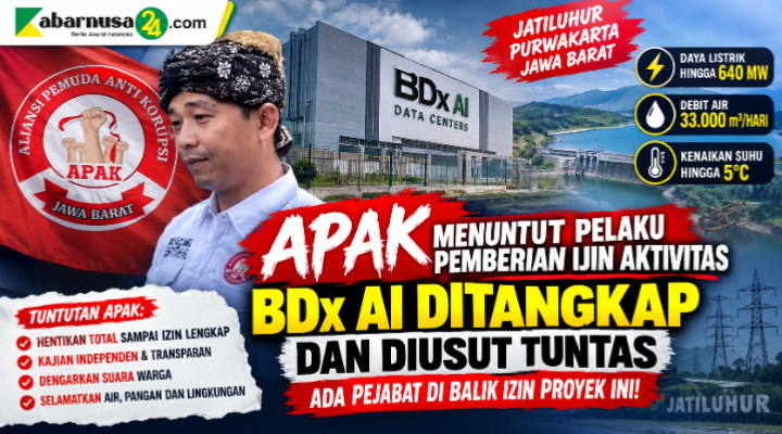 APAK MENUNTUT PELAKU PEMBERIAN IJIN AKTIVITAS DI TANGKAP DAN USUT TUNTAS PELAKU PEMBERIAN IJIN BDx AI .purwakarta ,jawa barat.