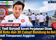 KETUA UMUM APAK Rd. Yadi Suryadi Soroti Perjalanan Dinas Wali Kota dan 30 Camat Bandung ke Bali, Desak Transparansi Anggaran