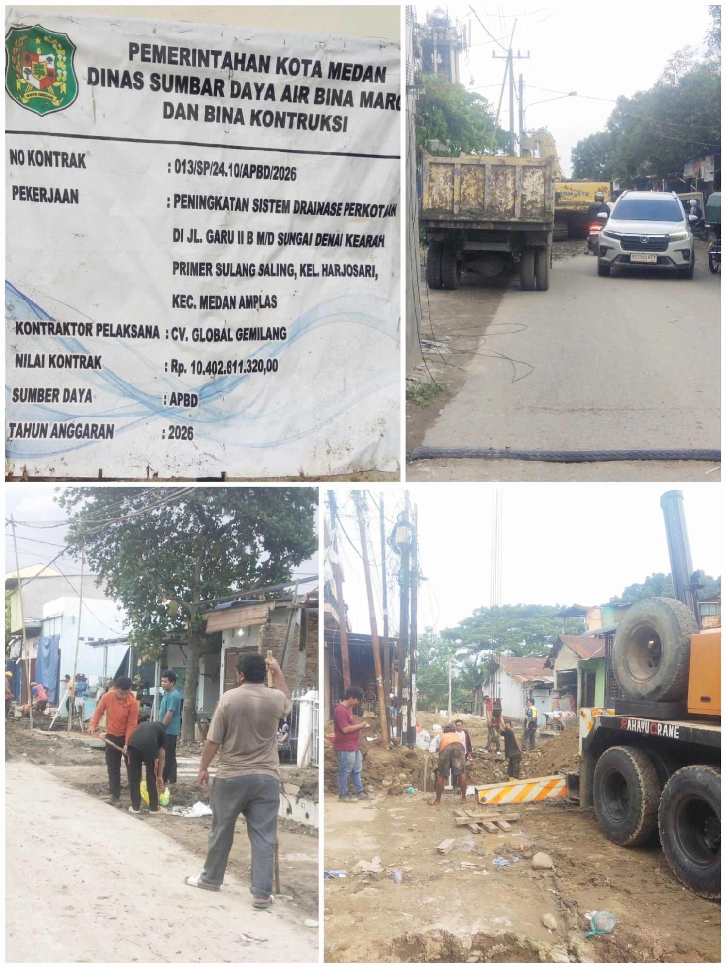 Proyek Drainase Jalan Garu II B Amburadul: Kontraktor Kerja Asal Jadi, Dinas SDABMBK Medan Dinilai Lalai dan Tutup Mata