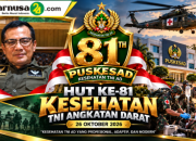 Ketua Pasulukan Loka Gandasasmita Ucapkan Dirgahayu ke-81 Puskesad, Harapkan Layanan Kesehatan Prajurit Semakin Profesional