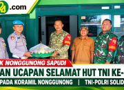 Polsek Berikan Ucapan HUT TNI ke-81 kepada Koramil Nonggunong Sapudi